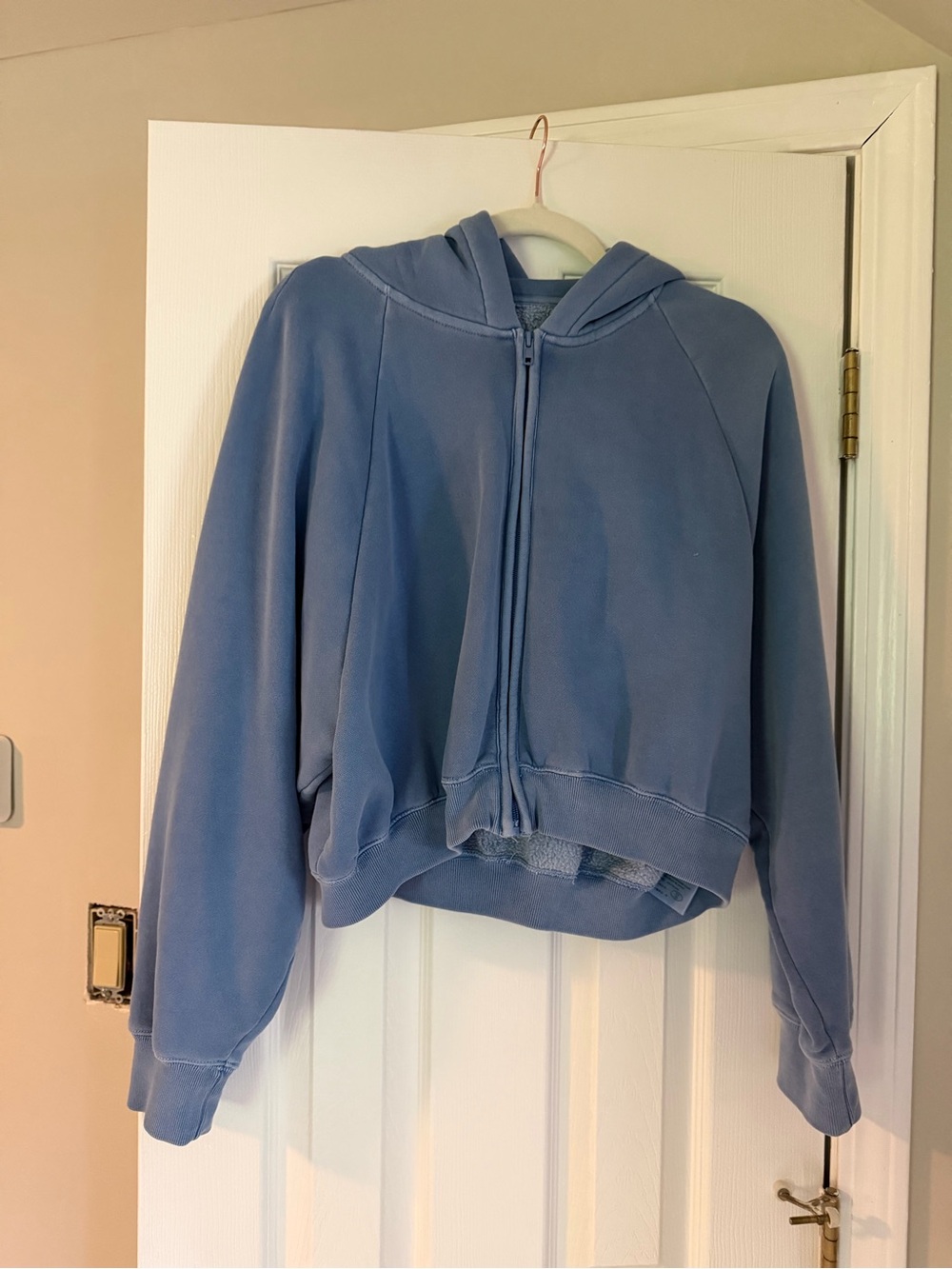 Abercrombie & Fitch Washed Light Blue Zip Hoodie